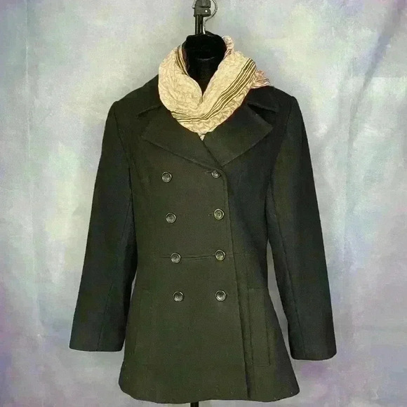 Jason Kole Black Wool Peacoat - Picture 1 of 9